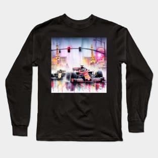 Artistic illustration of high speed racing cars in Las Vegas Long Sleeve T-Shirt